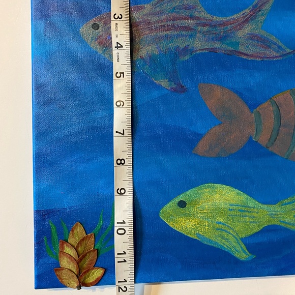 Under the Sea Original Fish Painting 16” x 12” Handmade Home Decor Art - Picture 5 of 12